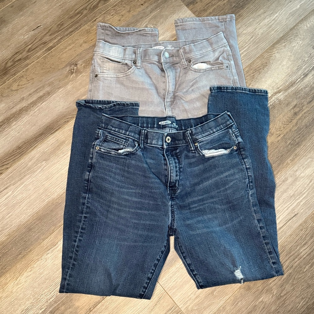 Lot of 2 Old Navy Karate Slim Boy Jeans Boys Size 14 Husky